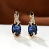 Stone Drop Earrings with Round Oval Cut