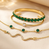 Gold and Emerald Bracelet Set