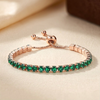 Adjustable Gold and Emerald Tennis Bracelet