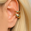 Double Layered C-Shaped Clip on Earrings