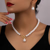 French Retro Irregular Baroque Imitation Pearl Earrings Necklace Set