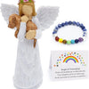 Dog Memorial Gift Set with Angel of Friendship Figurine & Rainbow Bridge Chakra Bracelet