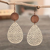 Vintage Style Hollow-Out PU Leather Drop Earrings
