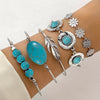 Retro Green Synthetic Malachite Inlaid Jewelry Set