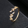 Leaf Micro-Pave Zirconia Statement Ring