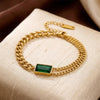 Emerald Gold Chain Bracelet