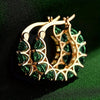 Elegant Zirconia Inlaid Circular Hoop Earrings
