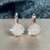 Luxurious Sunflower Earrings Filled with Synthetic Zirconia