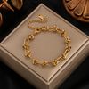 18-Carat Gold Bracelet with Modernist Chain