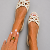 Camilla | Elegant Cream Braided Sandals