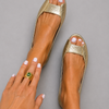 Adelina | Chic Comfort Golden Sandals