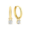 Moon Tears Stone Hoop Earrings | Gold