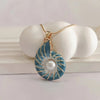 Seashell Pearl Pendant Necklace