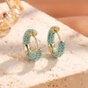 Turquoise Beats Hoop Earrings