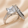 Collection with white gold ring and square zirconia