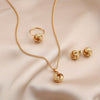 Hollow Knotted 3D Round Ring Earrings and Necklace Set