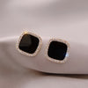 Gemma - Square Style Stud Earrings Inlaid with Rhinestones