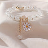 Summer Style Cracked Glass Beaded Daisy Pendant Bracelet