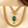 Emerald Gold Chain Necklace