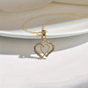 Irregular Double Heart Pendant Lariat Necklace