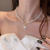 Pearls Beads Necklace Heart Shape Pendant