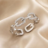 White gold ring with sparkling cubic zirconia