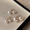 6pcs Set High-Quality Bread Semi-Round Bead Earrings