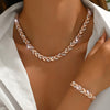 Glass Rhinestones Mermaid Tail Jewelry Set