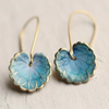 Vintage Earrings in Blue Leaf Design