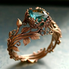 Natural Ring with Green Crystal