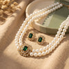 Tamsin Verdalle Pearl Emerald Necklace Set