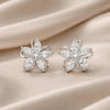 White Gold Hoop Earrings with Cubic Zirconia Inlays